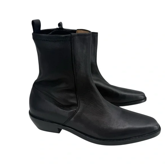 Madewell Sleek Black Leather Booties - Picture 8 of 15
